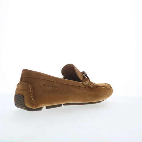 Rockport Roland Mens Brown Suede Slip On Loafers & Slip Ons Moccasin Shoes