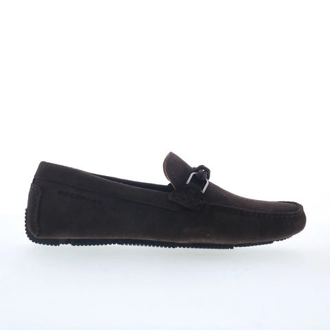 Rockport Roland RMROLAND Mens Brown Suede Loafers & Slip Ons Moccasin Shoes