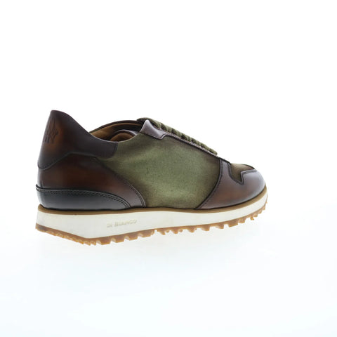 Di Bianco Roma Deco Gabardine SB308 Mens Green Lifestyle Sneakers Shoes
