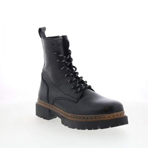 Pajar Ronnie PDPAB00599.01 Womens Black Leather Lace Up Casual Dress Boots
