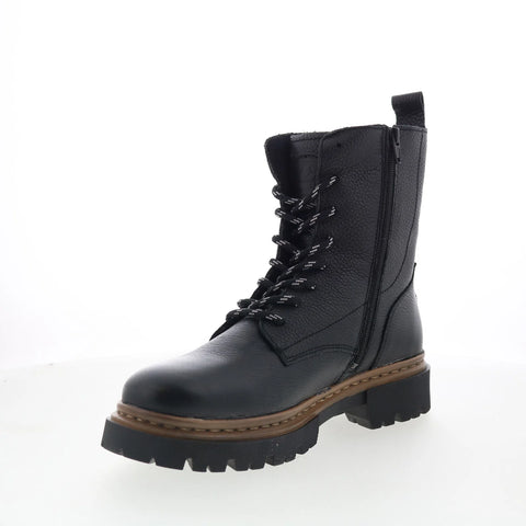 Pajar Ronnie PDPAB00599.01 Womens Black Leather Lace Up Casual Dress Boots