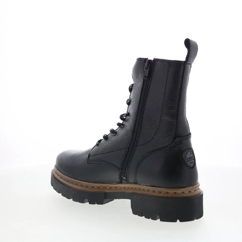 Pajar Ronnie PDPAB00599.01 Womens Black Leather Lace Up Casual Dress Boots