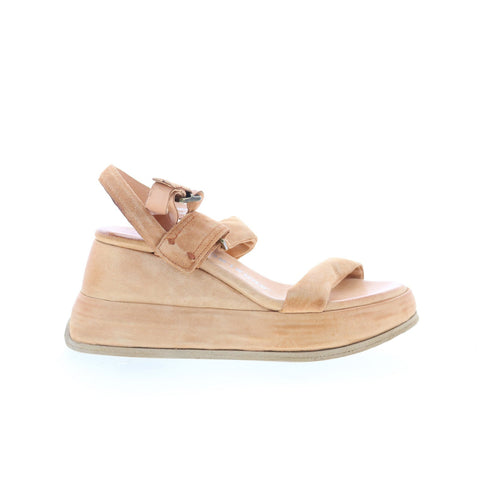 A.S. 98 Rooney Womens Brown Suede Hook & Loop Platform Sandals Shoes