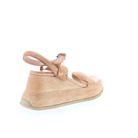 A.S. 98 Rooney Womens Brown Suede Hook & Loop Platform Sandals Shoes