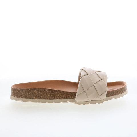 Miz Mooz Rope Womens Beige Synthetic Slip On Slides Sandals Shoes