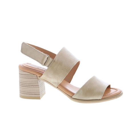 Miz Mooz Rorie Womens Gray Leather Strap Heeled Sandals Shoes
