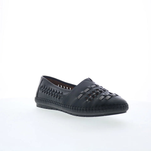 Trotters Rory T2209-023 Womens Black Leather Slip On Loafer Flats Shoes