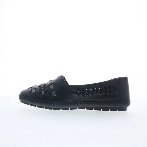 Trotters Rory T2209-023 Womens Black Leather Slip On Loafer Flats Shoes