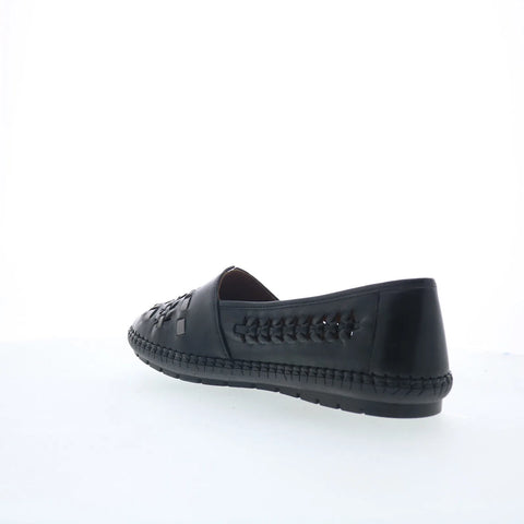 Trotters Rory T2209-023 Womens Black Leather Slip On Loafer Flats Shoes