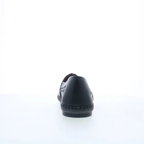 Trotters Rory T2209-023 Womens Black Leather Slip On Loafer Flats Shoes