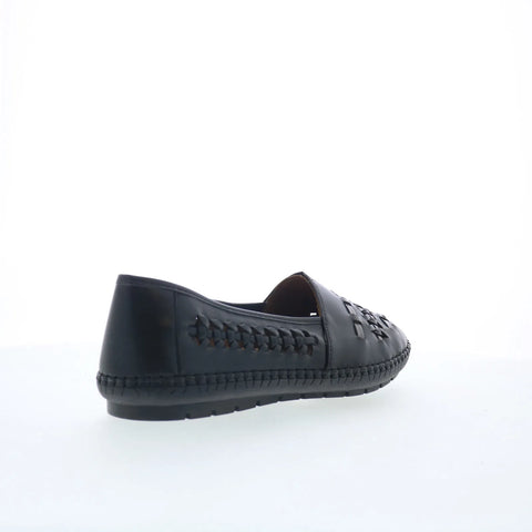 Trotters Rory T2209-023 Womens Black Leather Slip On Loafer Flats Shoes