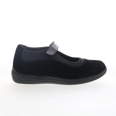 Drew Rose 14375-1U Womens Black Wide Leather Strap Mary Jane Flats Shoes