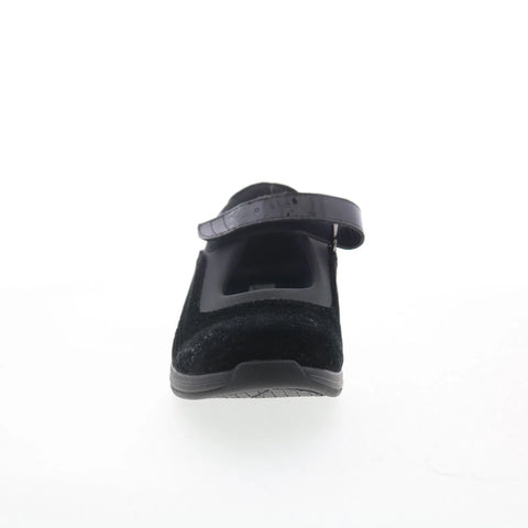 Drew Rose 14375-1U Womens Black Wide Leather Strap Mary Jane Flats Shoes
