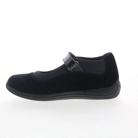 Drew Rose 14375-1U Womens Black Wide Leather Strap Mary Jane Flats Shoes