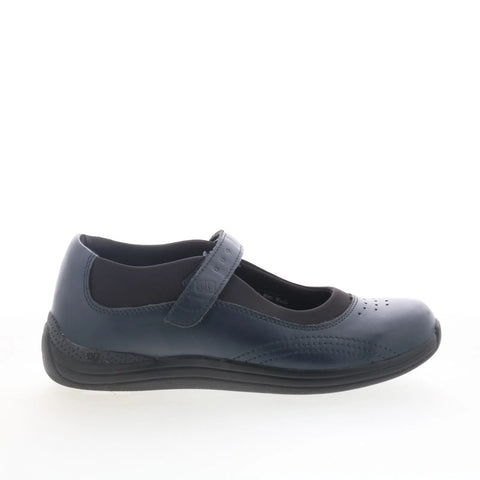 Drew Rose 14375-42 Womens Blue Narrow Leather Strap Mary Jane Flats Shoes