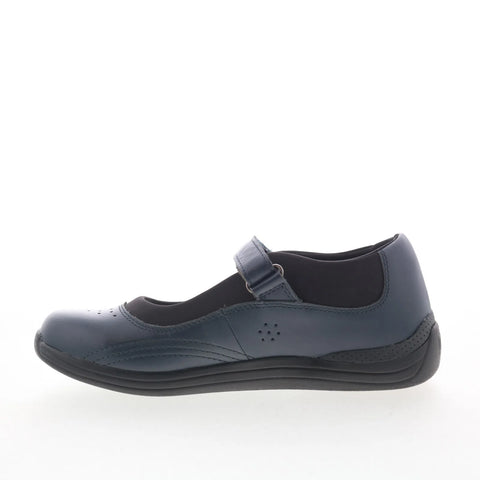 Drew Rose 14375-42 Womens Blue Narrow Leather Strap Mary Jane Flats Shoes