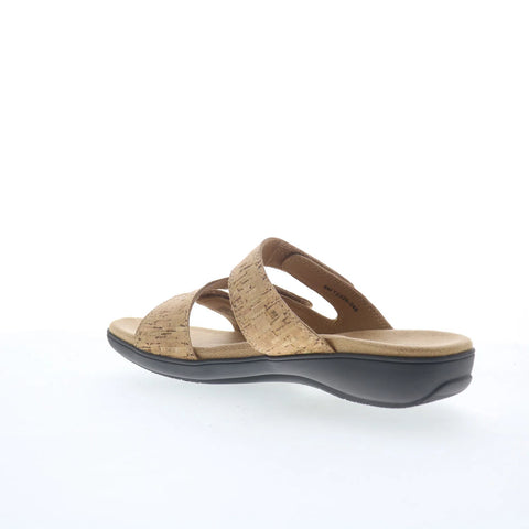 Trotters Rose T2326-248 Womens Brown Leather Slip On Slides Sandals Shoes