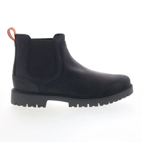 Clarks Rossdale Top 26173456 Mens Black Leather Slip On Chelsea Boots
