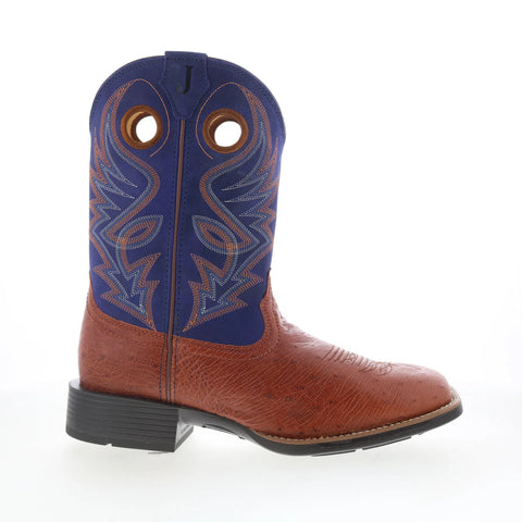 Justin Boots Roswell 11" Smooth Ostrich Mens Brown Cowboy Western Boots