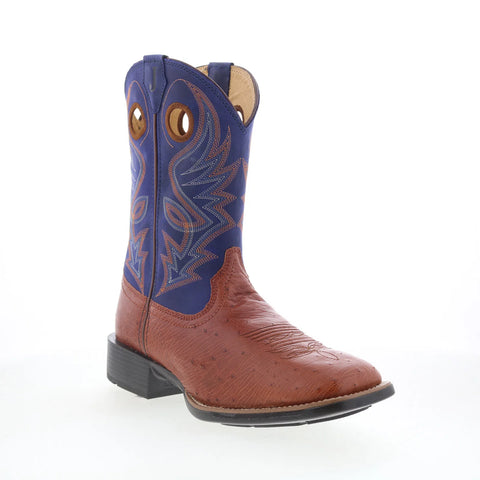 Justin Boots Roswell 11" Smooth Ostrich Mens Brown Cowboy Western Boots