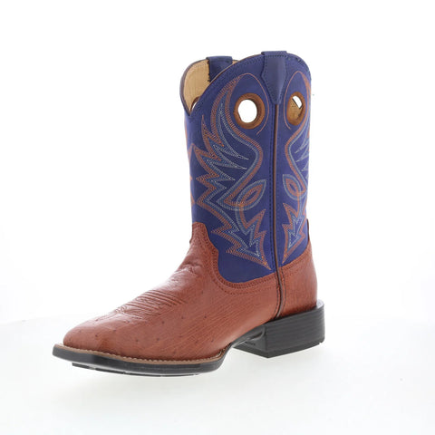 Justin Boots Roswell 11" Smooth Ostrich Mens Brown Cowboy Western Boots