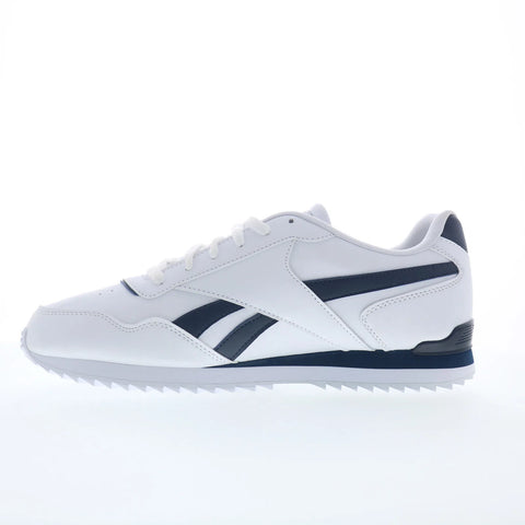 Reebok Royal Glide Ripple Mens White Leather Lifestyle Sneakers Shoes