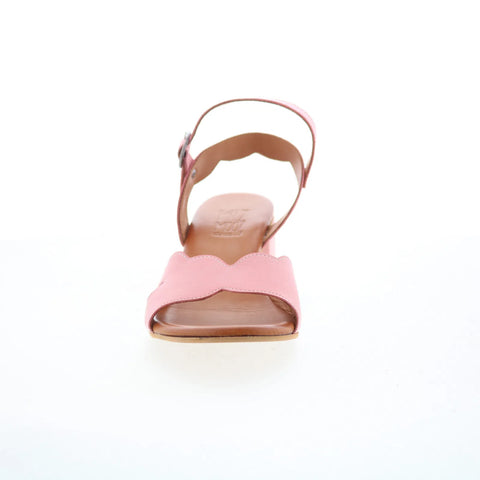 Miz Mooz Rubie Womens Pink Leather Slip On Heeled Sandals Shoes