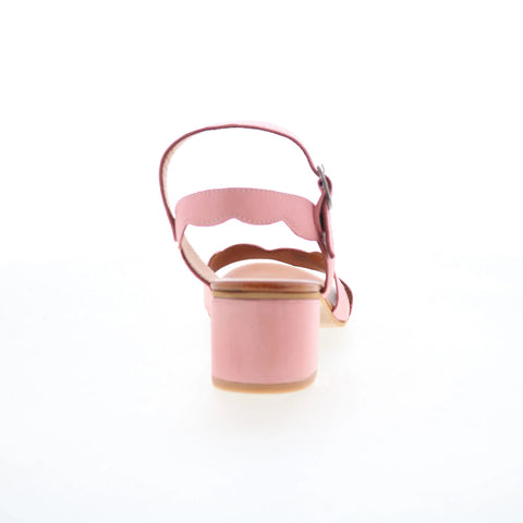 Miz Mooz Rubie Womens Pink Leather Slip On Heeled Sandals Shoes