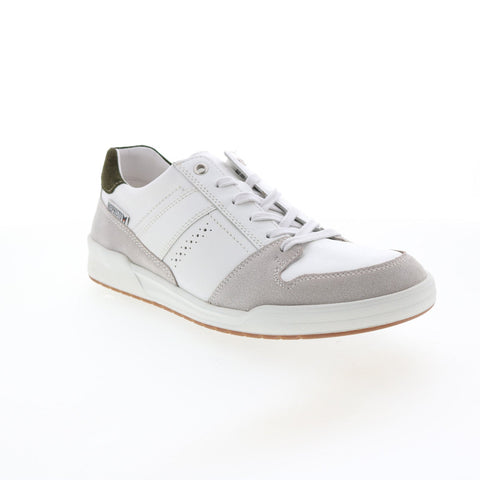 Mephisto Russel Mens White Leather Lace Up Lifestyle Sneakers Shoes