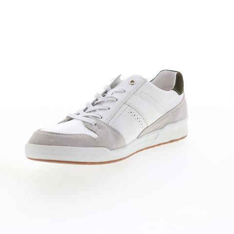 Mephisto Russel Mens White Leather Lace Up Lifestyle Sneakers Shoes