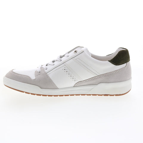 Mephisto Russel Mens White Leather Lace Up Lifestyle Sneakers Shoes