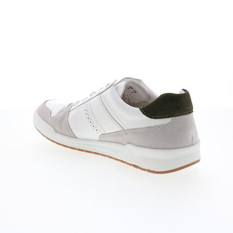 Mephisto Russel Mens White Leather Lace Up Lifestyle Sneakers Shoes