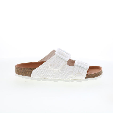 Miz Mooz Ruth Womens White Synthetic Slip On Slides Sandals Shoes