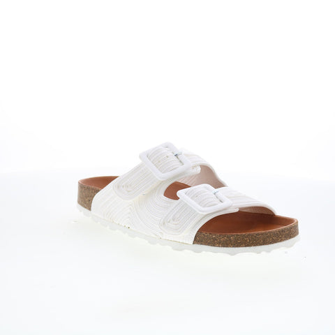 Miz Mooz Ruth Womens White Synthetic Slip On Slides Sandals Shoes