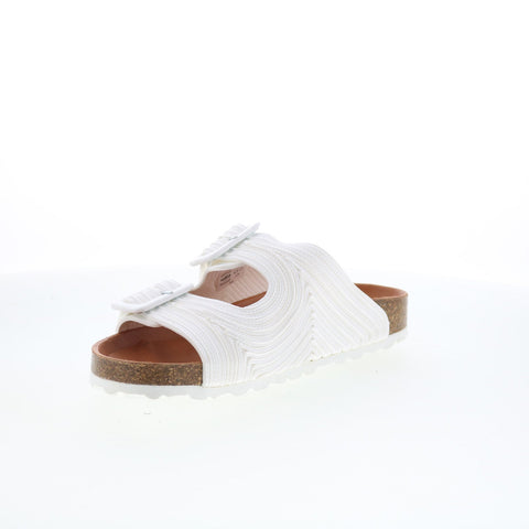 Miz Mooz Ruth Womens White Synthetic Slip On Slides Sandals Shoes