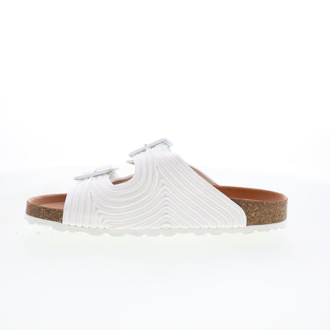 Miz Mooz Ruth Womens White Synthetic Slip On Slides Sandals Shoes