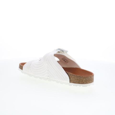 Miz Mooz Ruth Womens White Synthetic Slip On Slides Sandals Shoes