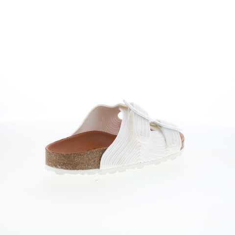 Miz Mooz Ruth Womens White Synthetic Slip On Slides Sandals Shoes