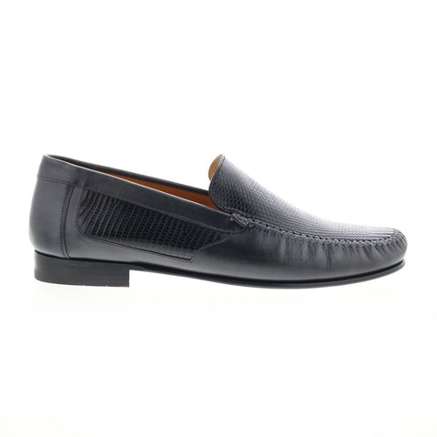 Mezlan Lizard Napa Mocassin Mens Black Loafers & Slip Ons Penny Shoes