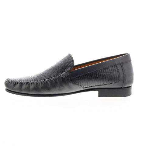 Mezlan Lizard Napa Mocassin Mens Black Loafers & Slip Ons Penny Shoes