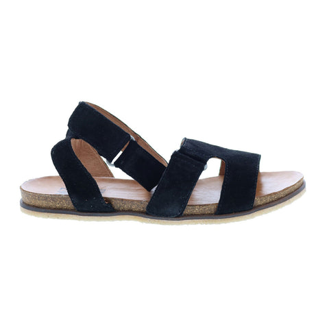 Miz Mooz Camilla Womens Black Suede Strap Strap Sandals Shoes
