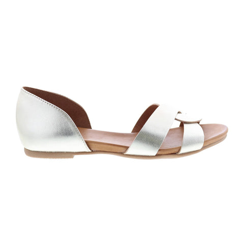 Miz Mooz Amory-Eu Womens Gold Leather Slip On Strap Sandals Shoes