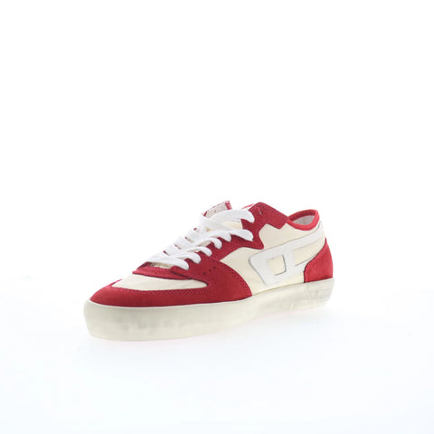 Diesel S-Leroji D-1 Low Mens Red Suede Lace Up Lifestyle Sneakers Shoes