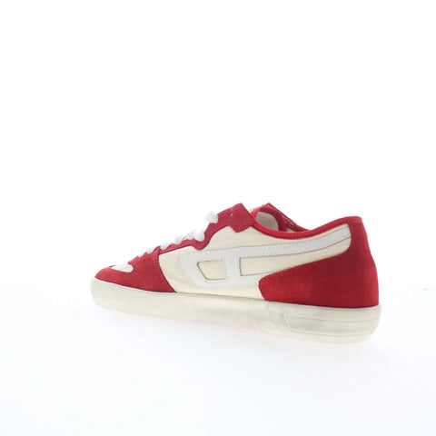 Diesel S-Leroji D-1 Low Mens Red Suede Lace Up Lifestyle Sneakers Shoes