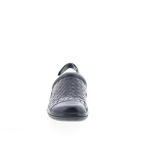 Softwalk Salina Woven S1365-001 Womens Black Narrow Clog Flats Shoes