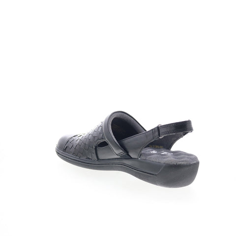Softwalk Salina Woven S1365-001 Womens Black Narrow Clog Flats Shoes