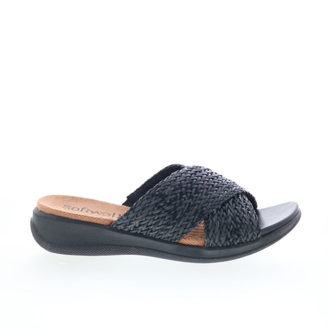 SoftWalk Tillman S1502-002 Womens Black Synthetic Slides Sandals Shoes