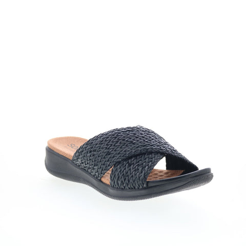 SoftWalk Tillman S1502-002 Womens Black Synthetic Slides Sandals Shoes