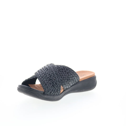 SoftWalk Tillman S1502-002 Womens Black Synthetic Slides Sandals Shoes