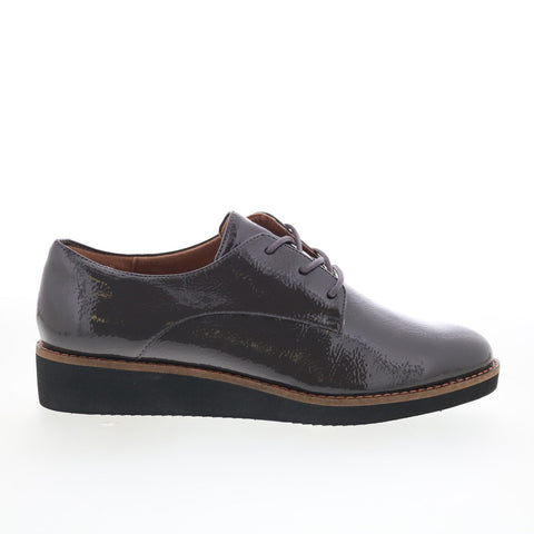 SoftWalk Willis S1811-072 Womens Gray Leather Lace Up Oxford Flats Shoes